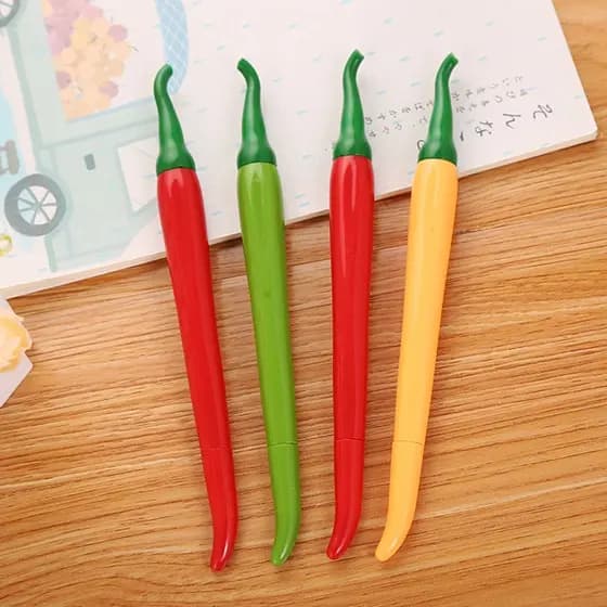 3 Peças Caneta De Gel Criativa De Legumes/Chili Paprika/Material Escolar/Escritório