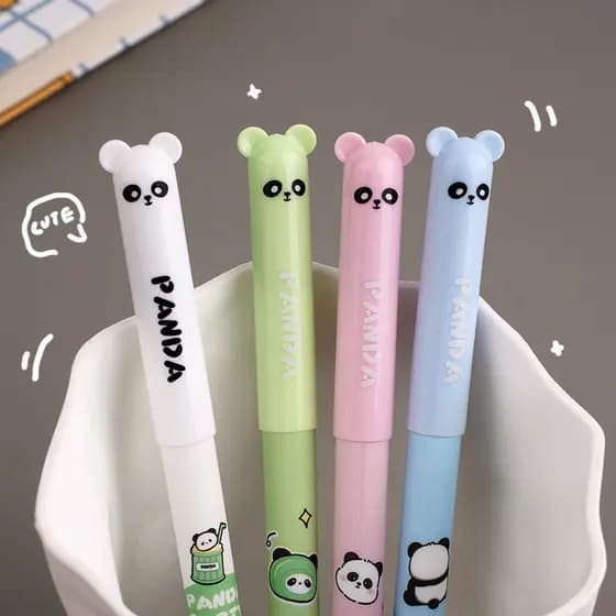 Caneta Apagável Panda Unicórnio 4 Peças Astronauta