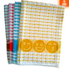 5 Pano de Prato Atoalhado Gourmet Absorvente Cozinha Limpeza