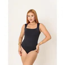 Body Suplex Bory Feminino Regata Blusa Decote Quadrado  Com Forro Estilo Blogueira