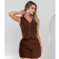 Conjunto Casual Feminino Alfaiataria Moda Elegante Chic