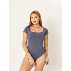 Body Feminino Decote Quadrado Manga Curta Tecido Suplex Moda  Tendência Alta Temporada