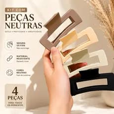 Presilha, Piranha, Pregador de Cabelo Grande Feminina Antiderrapante Clássica – Acessório Elegante, Minimalista