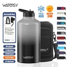 Garrafa Térmica WATERSY Inox 304 48h Quente/Frio - Grande Capacidade para Camping e Viagens