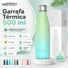 Watersy Garrafa Térmica 500ml Frio 24Horas Garrafa de água inox 304 Com Tampa Copo Térmico Portátil