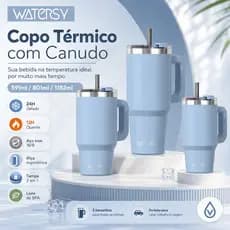 Watersy Copo Térmico 1182ml café Garrafa Térmica inox 304 portátil Garrafa Com Canudo