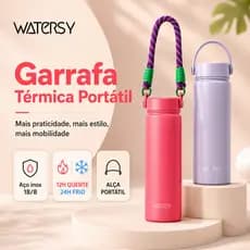 Garrafa Térmica 532ml Inox 304 com Alça – Quente e Frio por Horas, Ideal para Escola e Academia