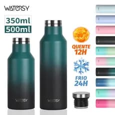 WATERSY Garrafa Térmica 500ml/350ml Garrafa Térmica inox Dupla Quente & frio 24h com tampa para esportes e viagens