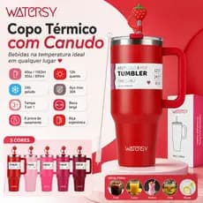 Watersy Copo Térmico 891ml/1182ml Com Tampa e Canudo Garrafa Térmica inox Quente & Frio Thermos Cup