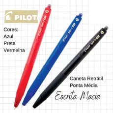Caneta Pilot BP-1 RT M 1.0mm Preta Ponta Média