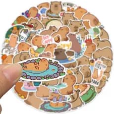 Adesivo Capivara Fofo Desenho Varios Modelos Memes Divertido DIY Caneca Caderno Mala Bullet Journal
