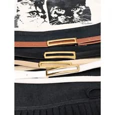 Cinto Feminino Fivela Dourada Quadriculada Fecho Fácil De encaixe Prática Acéssorio Funcional Básico