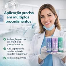 Aplicador Pincel Micro Brush Microbrush com 100 unidades - Odontologia / Manicure / Pedicure - com Anvisa - Microdont