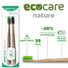 Escova Dental Ecológica Eco Care Nature cerdas super macias C/ 2 Powerdent
