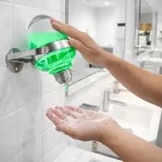 Dispenser Saboneteira Giratória Porta Sabonete Liquido Plástico Parede Inox 500ml Aurimar