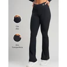 Calça Fitness Bailarina Academia Legging Flare Suplex Zero Transparência Feminina