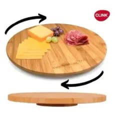 Tábua de Bambu Giratória 360° - Design Elegante e Material Resistente, Fácil de Limpar