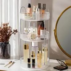 Organizador de Maquiagem Giratório 360º 3 Andares Luxo Porta Cosméticos