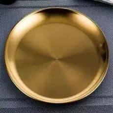 Bandeja Aço Inoxidável Redonda 23cm - Design Vintage, Durável e Portátil
