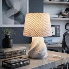 Abajur Luminária de Mesa Moderna Base Espiral – Design Elegante Texturizado para Quarto Sala