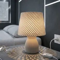 Abajur Luminaria Texturizado Cabeceira Mesa Quarto Escritorio Moderno