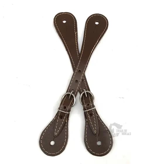 Traias para cavalgadas feitas de couro legitimo correia de espora QM simples com ferragens de INOX
