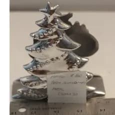 (REF 28) NATAL # 160 PORTA GUARDANAPO METAL CROMADO ARVORE DE NATAL