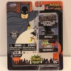 (ref Z) Jada - Nano Hollywood Rides Batman Batcycle Jokermobile E Batmobile Classic
