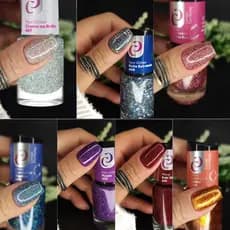 Kit 7 Esmaltes Cora Coleção Joias Lapidadas Nova Coleção Glitter Longa Duração 10mL Brilhante