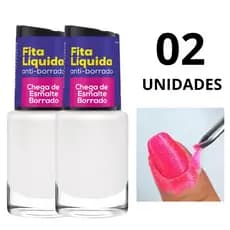 Kit 2 Esmaltes Fita Liquida Cora Tratamento Anti Borrado Chega de Esmaltes Borrado 10mL cada