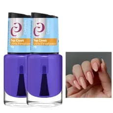 Kit de Top Coat Cora Esmaltes Tratamento Verniz Cobertura Extra Brilho Base Mais Vendidos Incolor