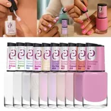 Kit 10 Esmaltes Cora Coleção de Rosa Clarinhos Brancos Francesinha 10mL Classico Misturinha Cremoso