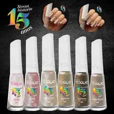 Kit 6 Esmaltes Novo Toque Coleção Nossa História 15 Anos Lançamento Cintilante Perolado