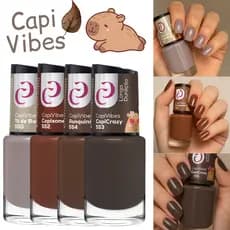 Kit de Esmaltes Cora Coleção Capivibes Tons de Nude Capivara Lançamento Inverno A Cor da Moda