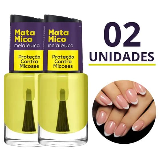 Kit de Esmaltes Cora Base Mata Mico Antifúngico Tratamento Para As Unhas com Óleo de Melaleuca