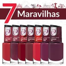 Kit de Esmaltes Cora Coleção 7 Maravilhas Vermelhos Clássicos Escuros Mais Vendidos Barato