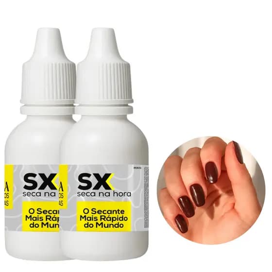 Kit de Esmaltes Cora Secante Ultra Rápido SX Profissional Em Gotas 20mL Flash Óleo Tratamento