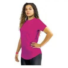 Blusa Fitness Feminina Rosa Longline | Tapa Bumbum Academia Caminhada | Confortável Leve Caimento Solto