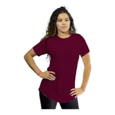 Camiseta Longline Feminina Marsala | Blusa Alongada Fitness Academia Caminhada | Conforto e Cobertura Tapa Bumbum
