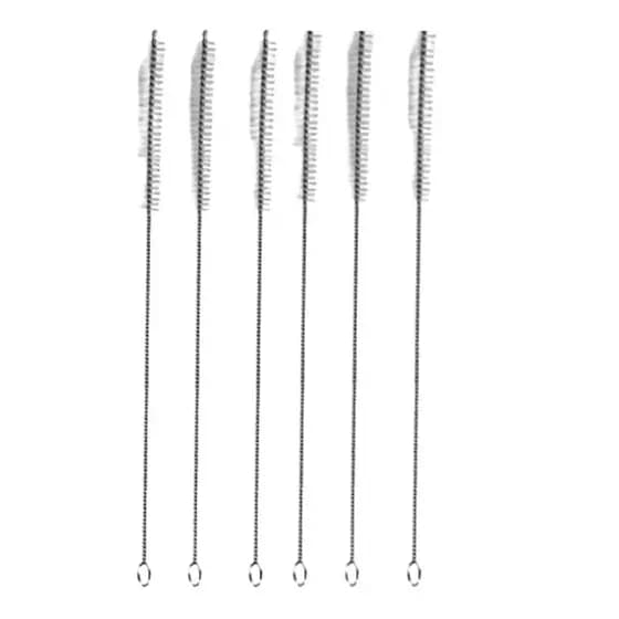 Kit 6 Un Escova De Limpeza 25cm Para Canudo E Válvula De Mamadeira Escovinha Reutilizável