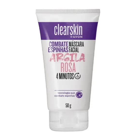 Clearskin Avon Combate Espinha Mascara Facial ARGILA ROSA 4Minutos Combate Espinha 60g
