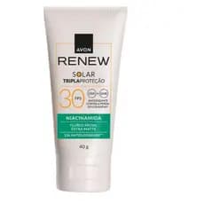 AVON RENEW SOLAR  TRIPLAPROTEÇÃO 30 FPS UVA+UVB FLUIDA FACIA EXTRA MATE 40g
