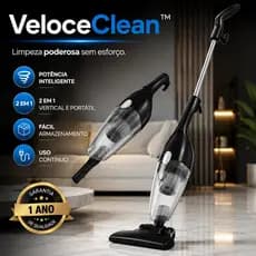Aspirador de Pó 2 em 1 Vertical Portátil para Casa Sofá e Carro