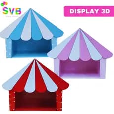Display Circo 3D Decoração Festa Circo Animado Aniversário SVB Móveis e Festas