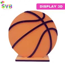 Display Bola De Basquete Decoração Festa Esporte Mdf Centro de Mesa SVB MÓVEIS E FESTAS