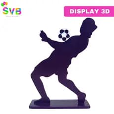 Display Festa Jogador Futebol Bola Decoração Aniversário Infantil Centro De Mesa MDF 3D SVB MÓVEIS E FESTAS