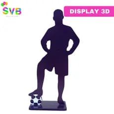 Display Festa Jogador Futebol Bola Pé Decoração Aniversário Centro de Mesa Mdf SVB MÓVEIS E FESTAS