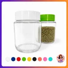 Kit 6 Potes De Vidros Belém 240ml Tampas Plásticas Mantimentos Temperos Ervas Confeitos Condimentos