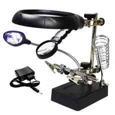 Suporte P/ Ferro Solda Lupa Articulável Com Garras
