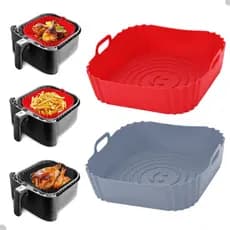 Forma De Silicone Quadrada Air fryer Antiaderente Cesto Silicone Fritadeira Elétrica Grande